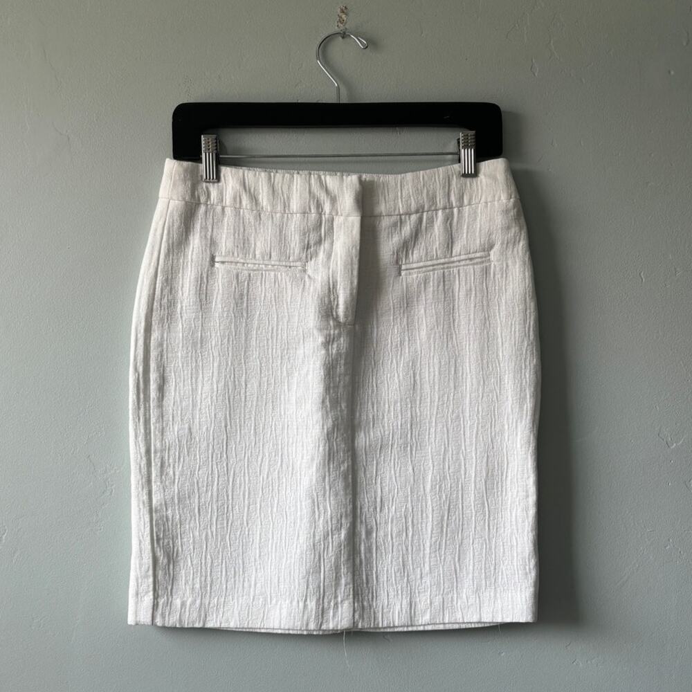 Cynthia Rowley White Textured Pencil Skirt
